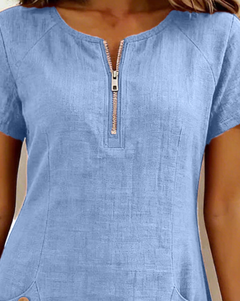 Cataline™ | Casual Zipper Dress with Pockets