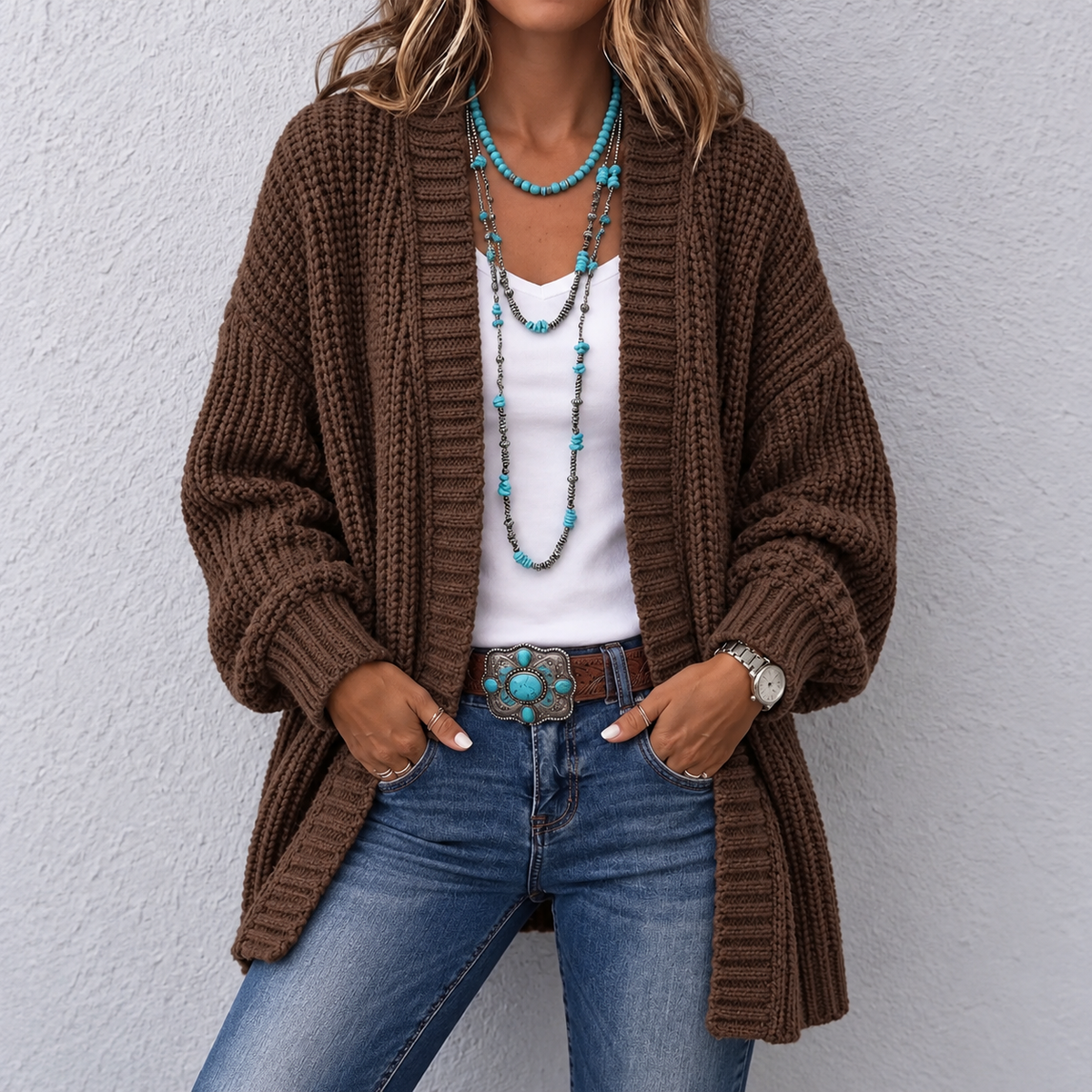 Everly™ | Longline Chunky Knit Maxi Cardigan