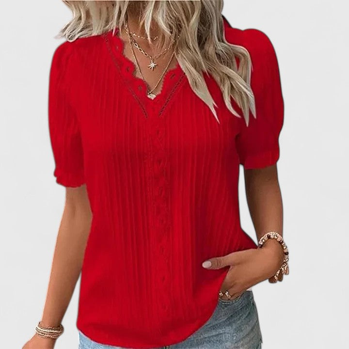 Elegant V-Neck Blouse