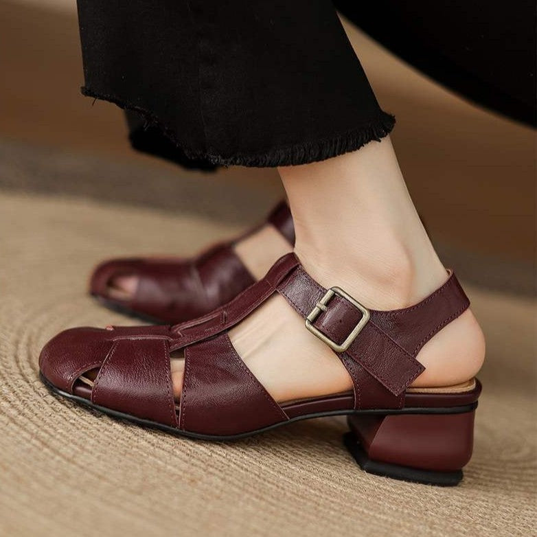 Women's Roman Leather Heels