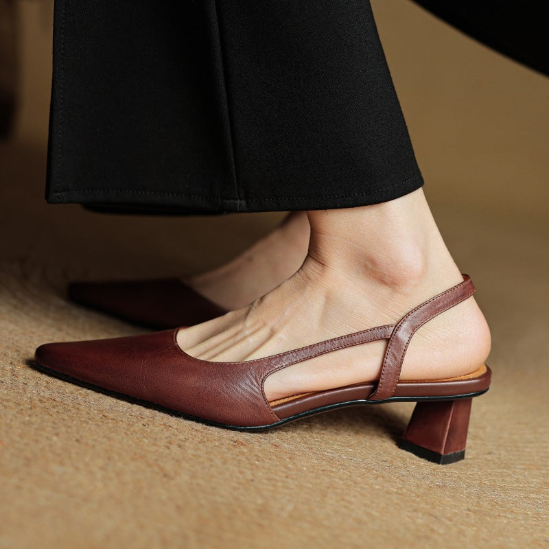 Women's Leather Slingback Pumps