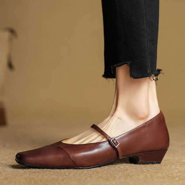 Women's Leather Mary Jane Flats