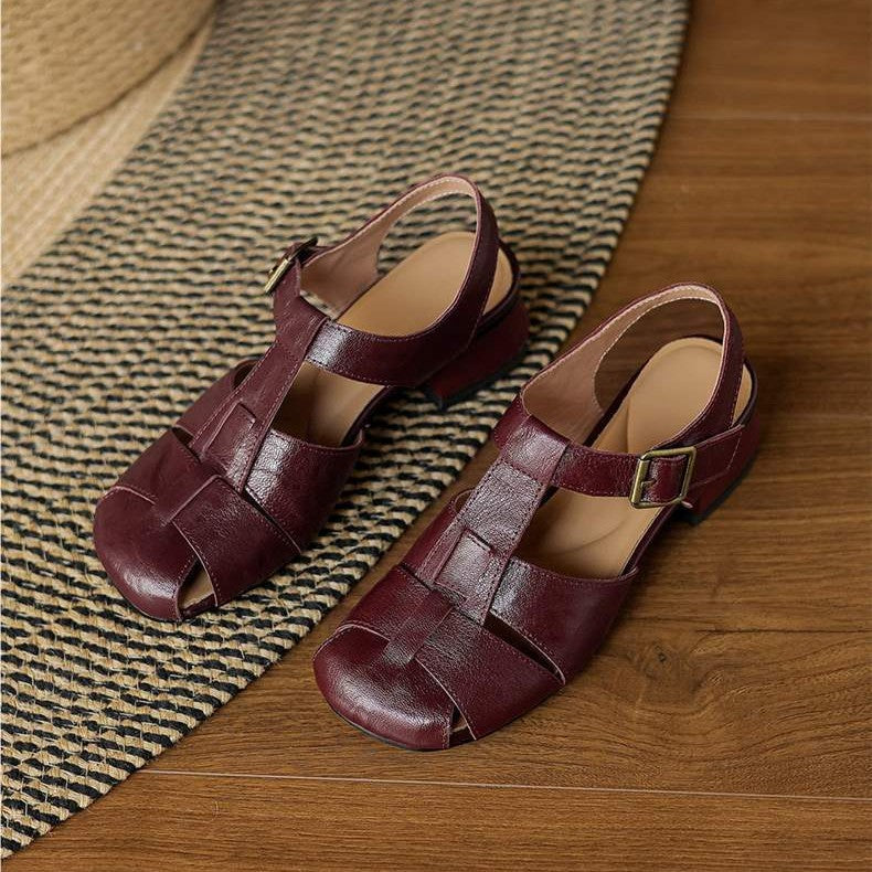 Women's Roman Leather Heels