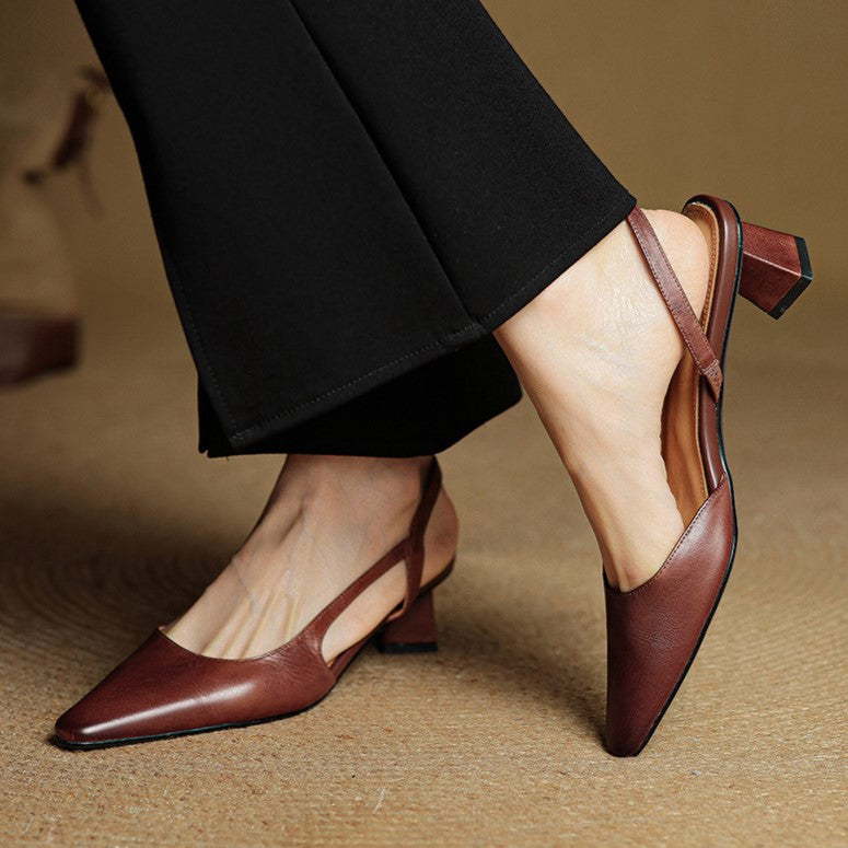 Women's Leather Slingback Pumps