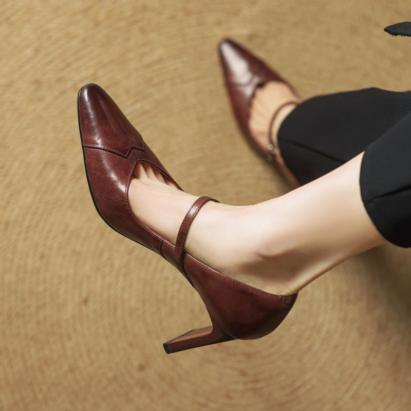 Women's Mary-Strap Leather Pumps