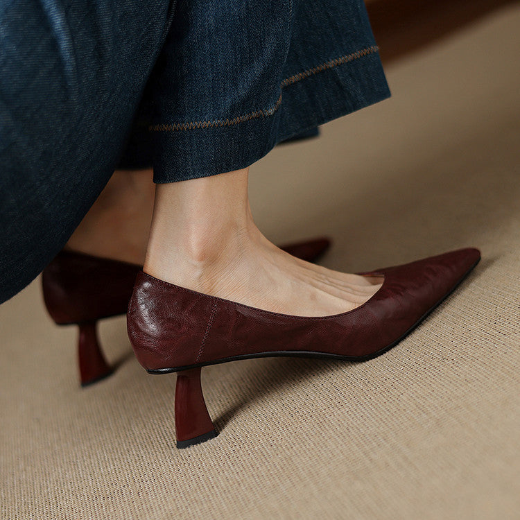 Women's Sculpted Leather Pumps