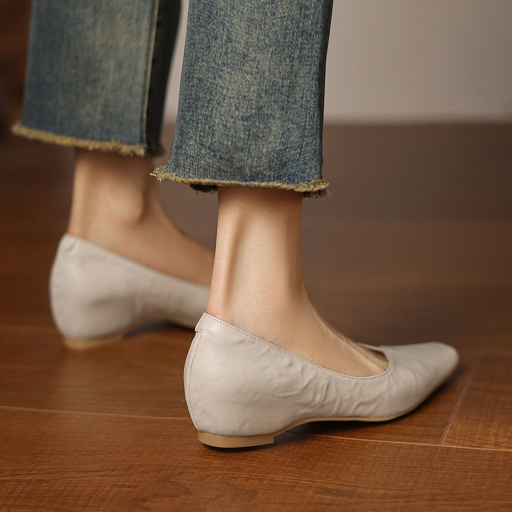 Women's Square-Toe Leather Flat