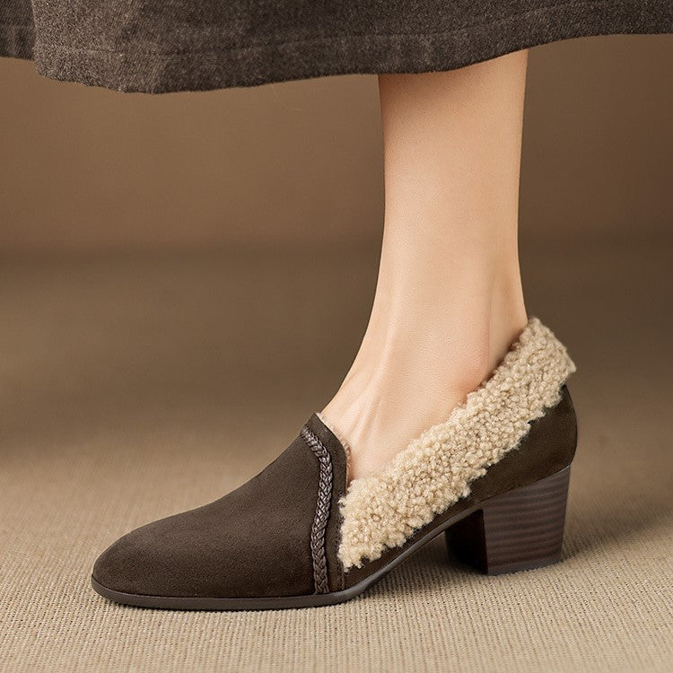 Women's Shearling Leather Heels