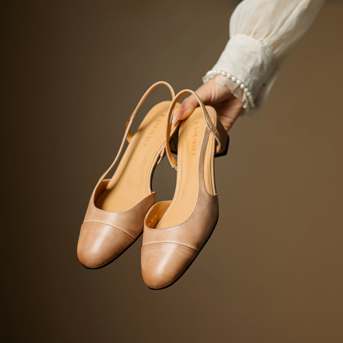 Women's Slingback Leather Heels