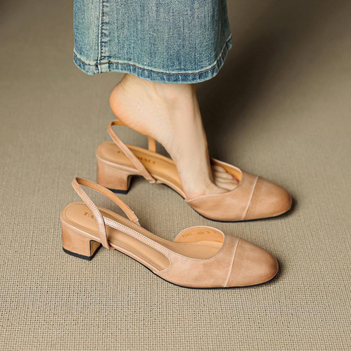 Women's Slingback Leather Heels