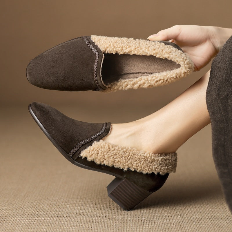 Women's Shearling Leather Heels