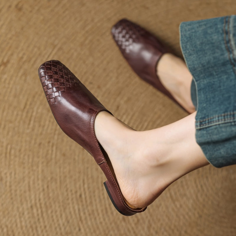 Women's Woven Leather Mules