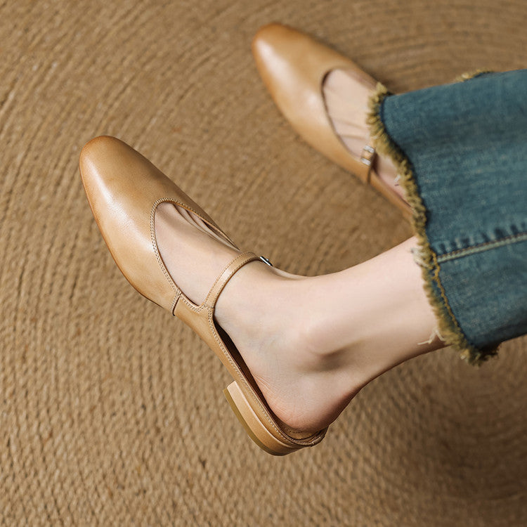 Women's Mary-Jane Leather Mules