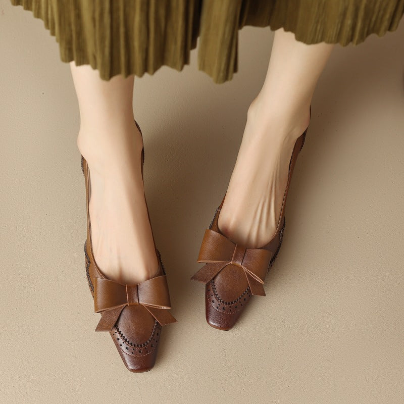 Women's Leather Ribbon Pumps
