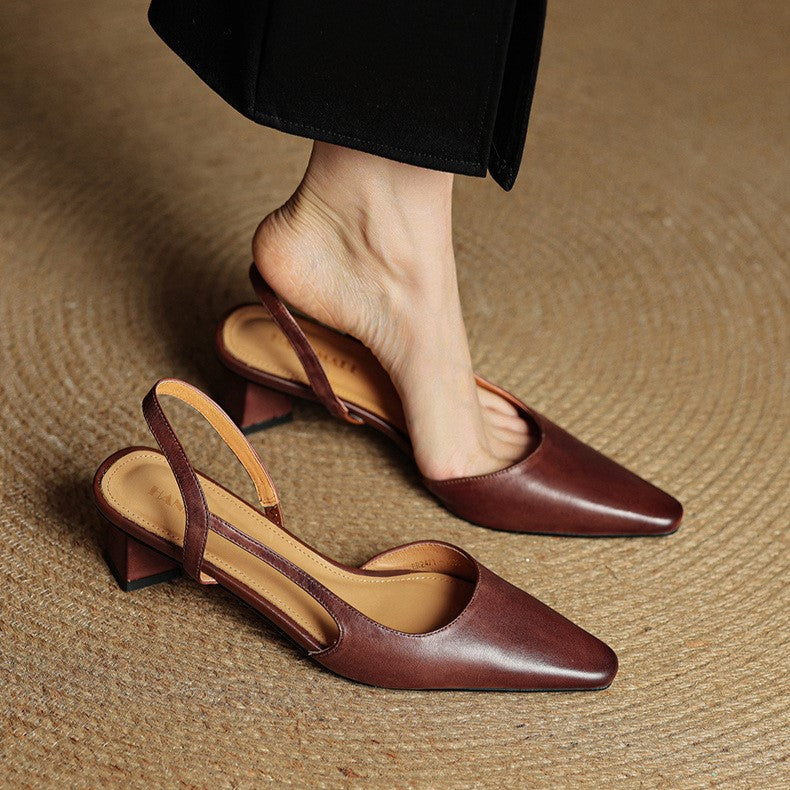 Women's Leather Slingback Pumps