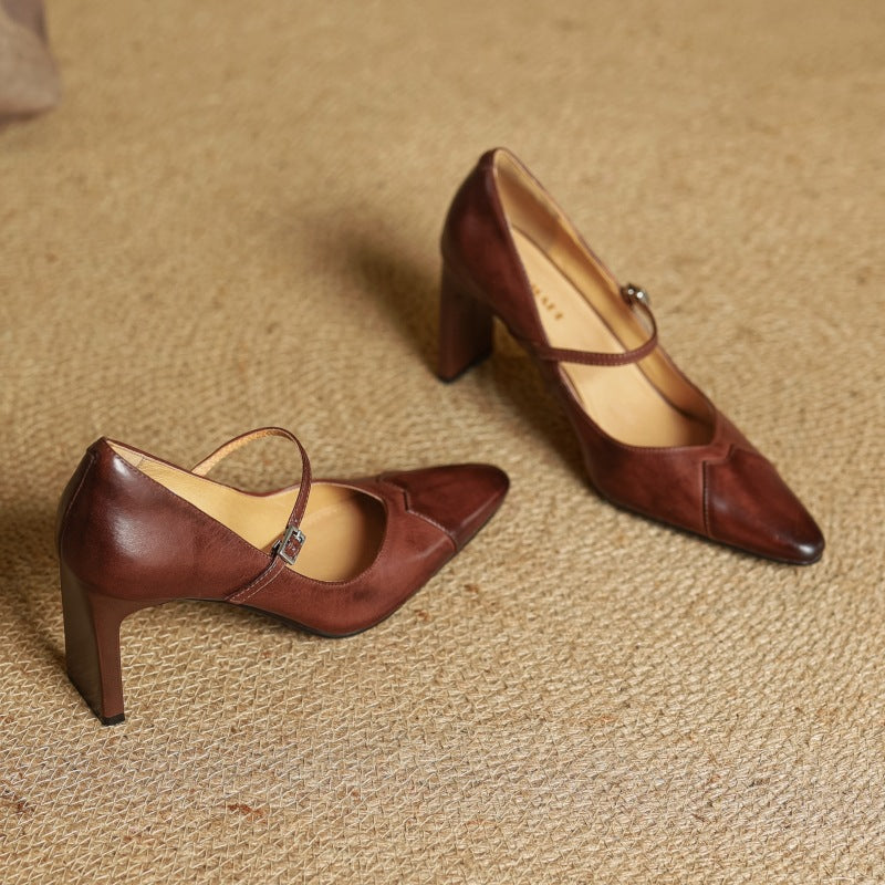 Women's Mary-Strap Leather Pumps