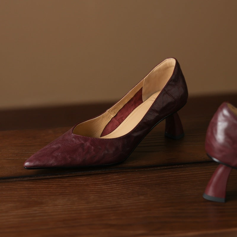 Women's Sculpted Leather Pumps