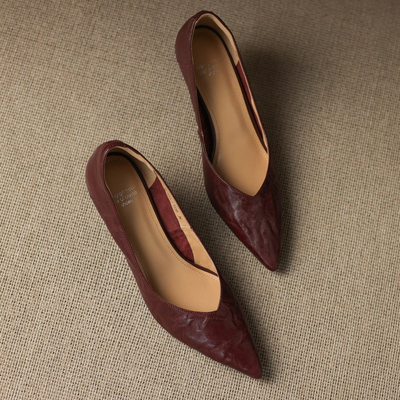 Women's Sculpted Leather Pumps