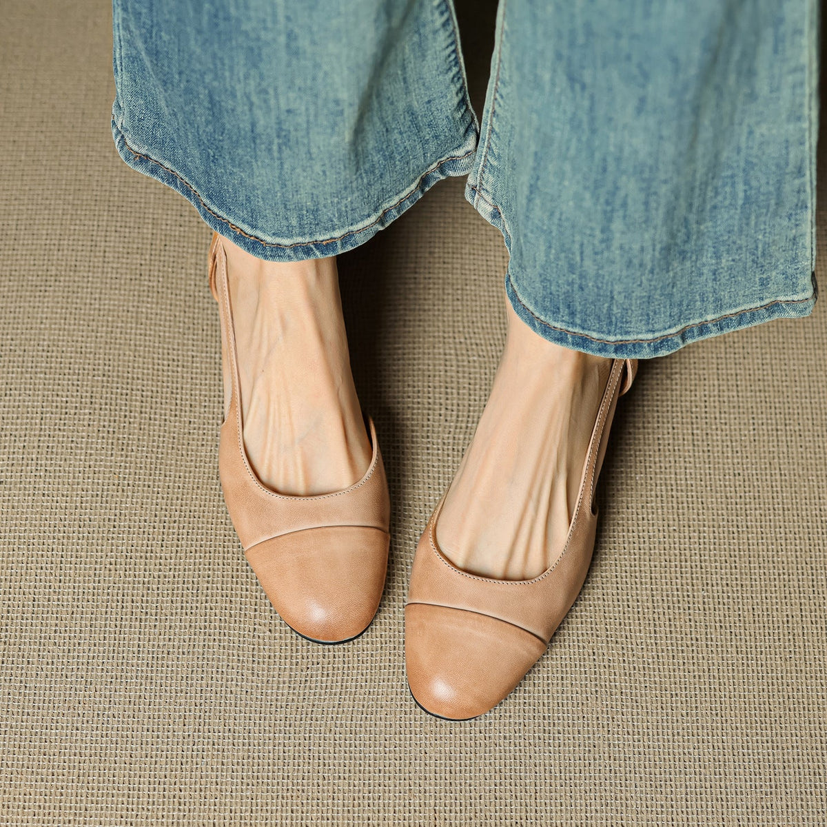 Women's Slingback Leather Heels