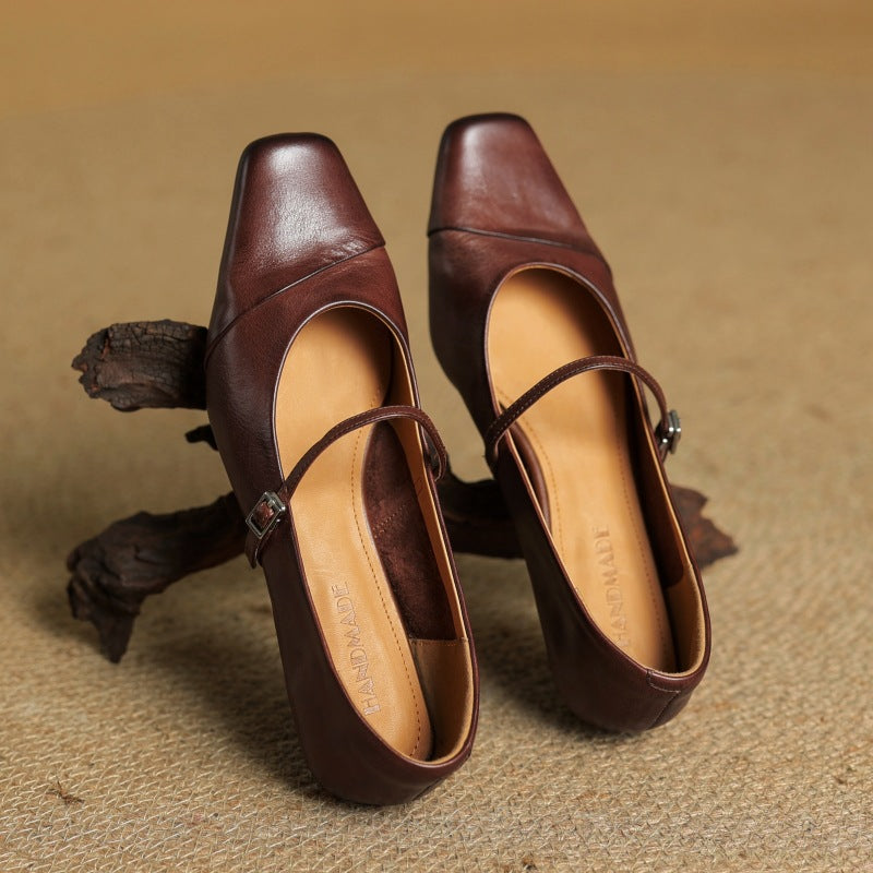 Women's Leather Mary Jane Flats