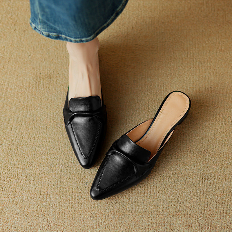 Women's Pointed Leather Mules