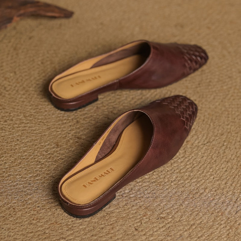 Women's Woven Leather Mules