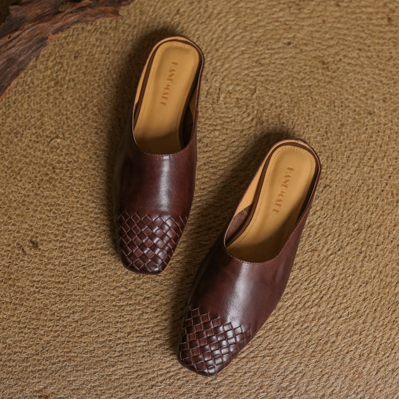 Women's Woven Leather Mules