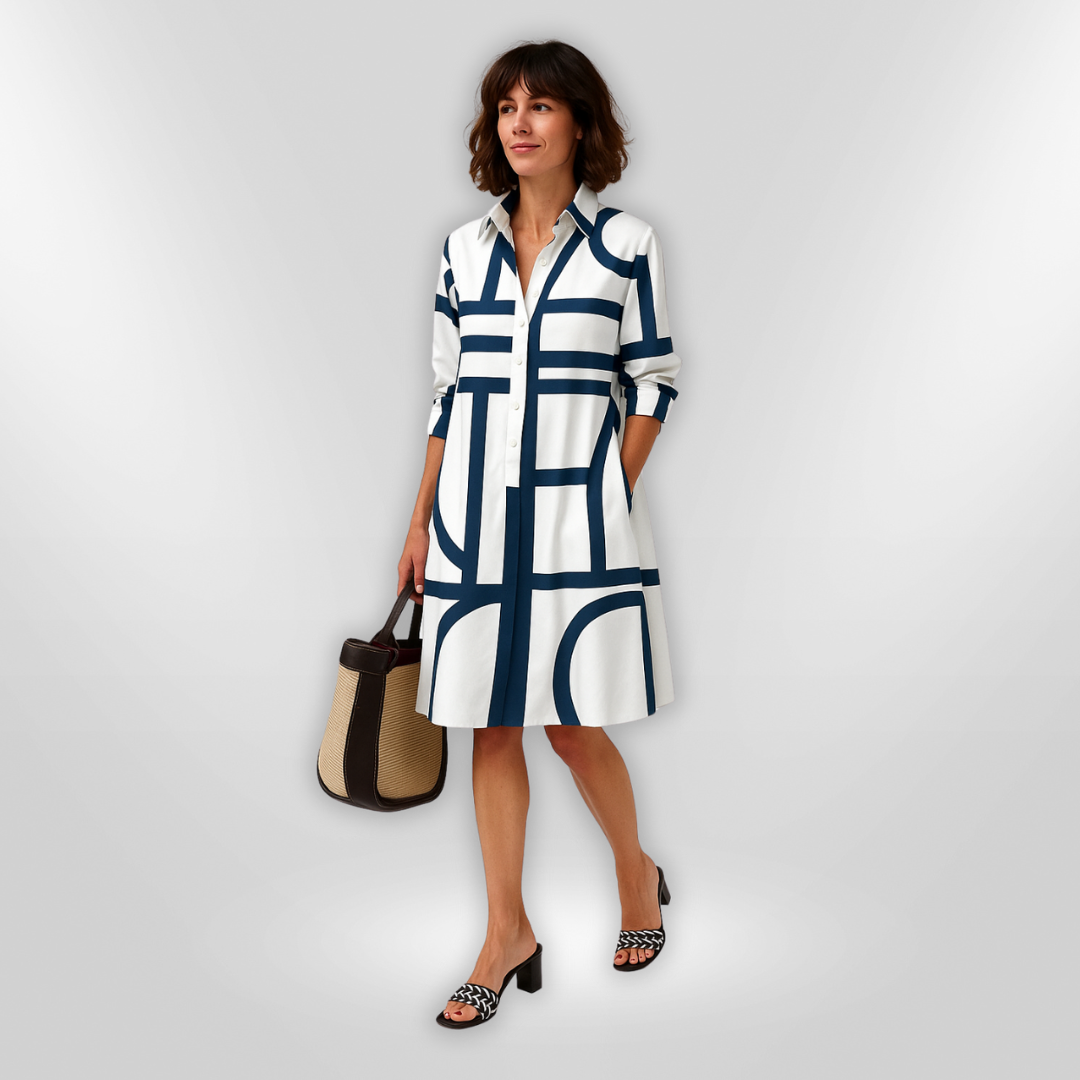 Doriane™ | Geometric Midi Dress