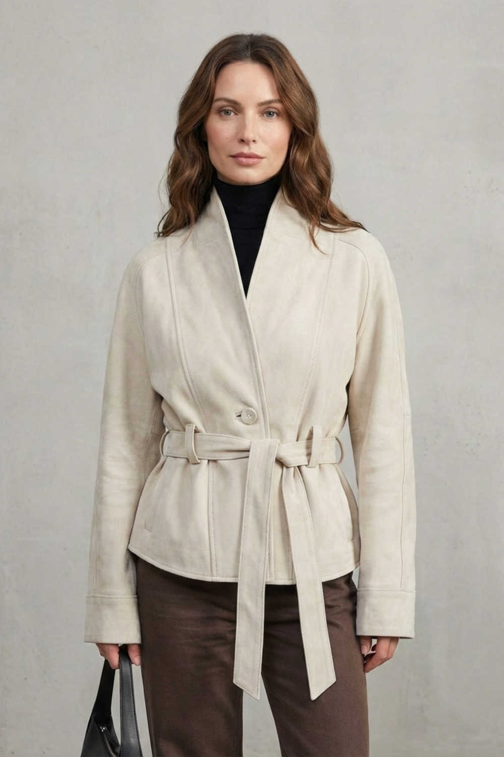 Women's Cropped Double-Breasted Wool Jacket French Elegance