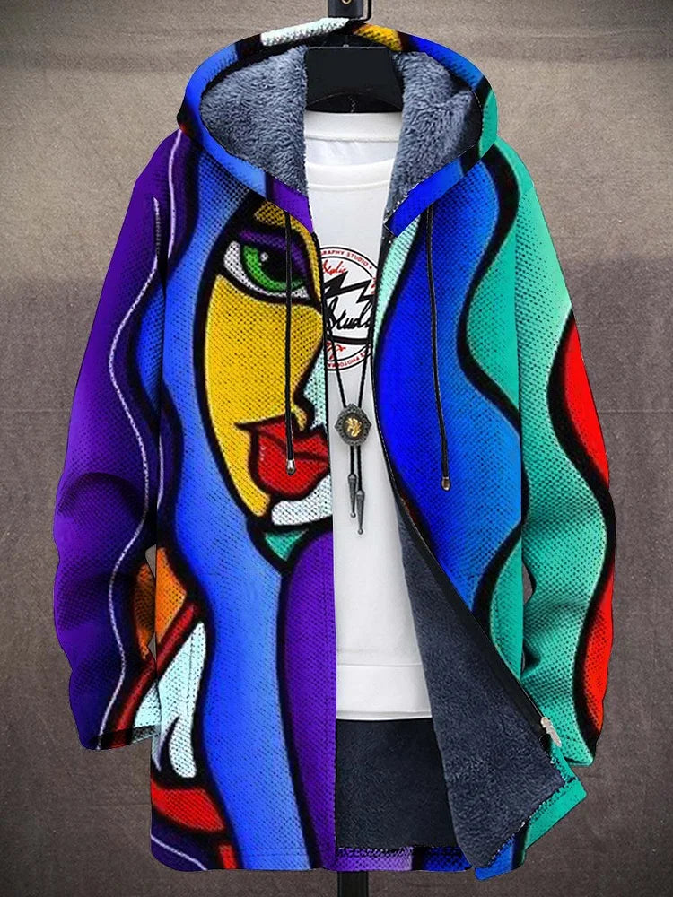 Delphine™ | Artistic Print Zip-Up Hoodie Jacket