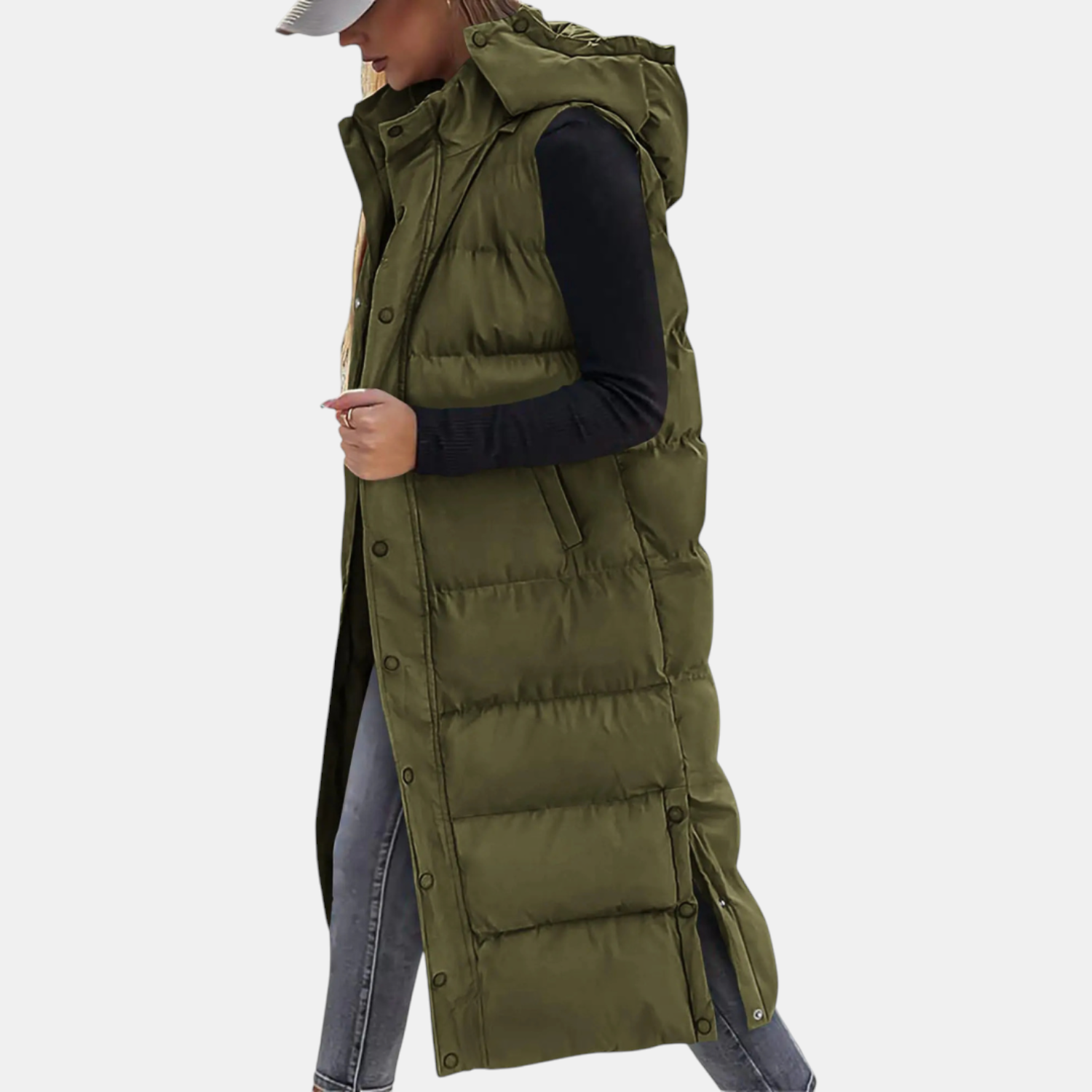 Eloise™ | Quilted Hooded Maxi Vest