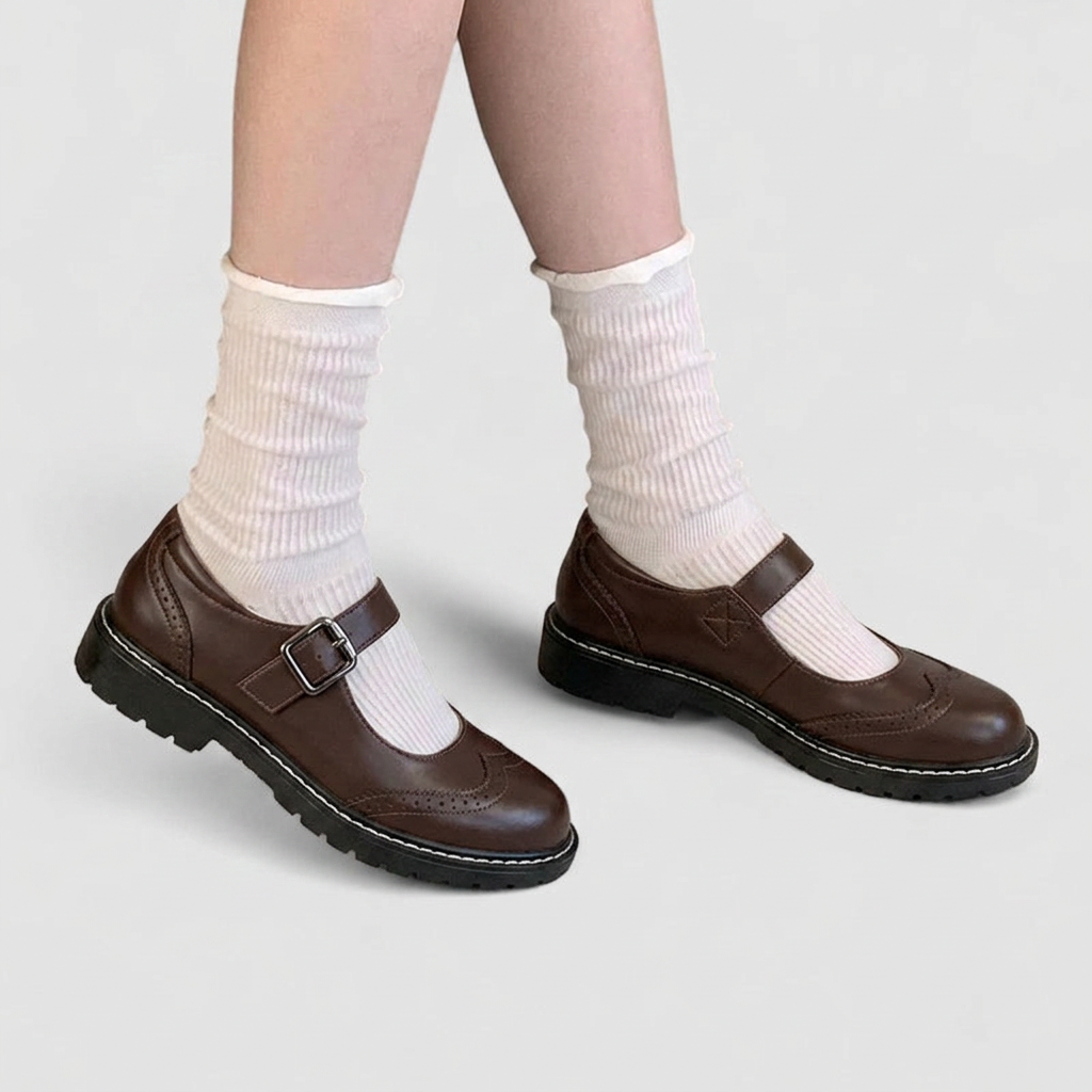 Orthopaedic Vintage Brogue Mary Jane Shoes