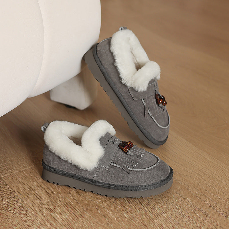 Women's Shearling Suede Loafers