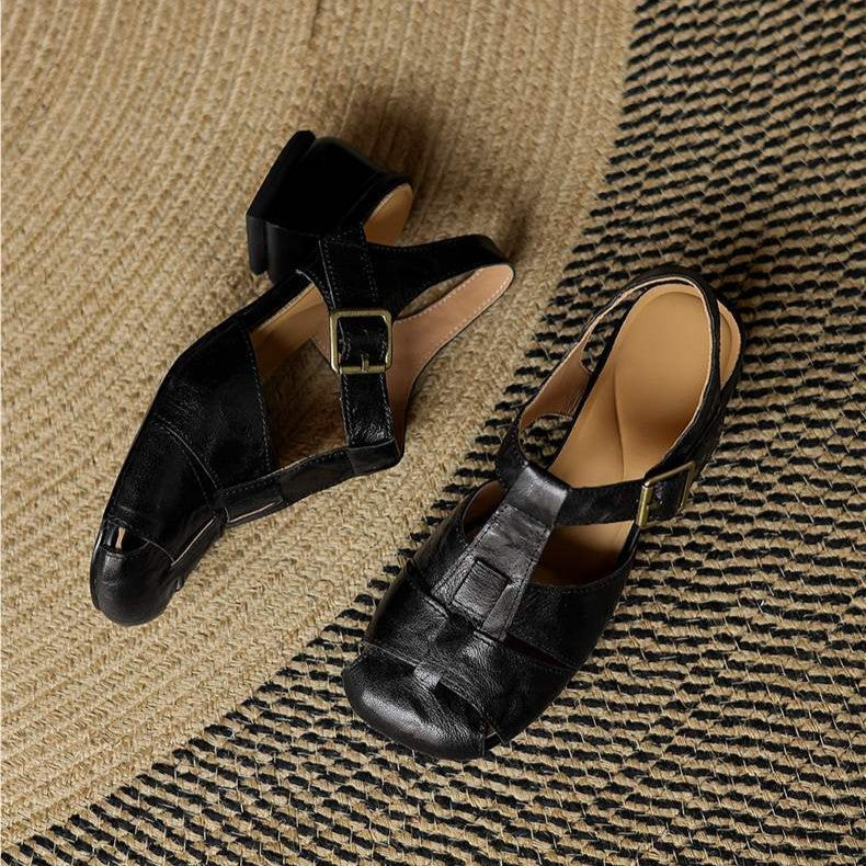 Women's Roman Leather Heels