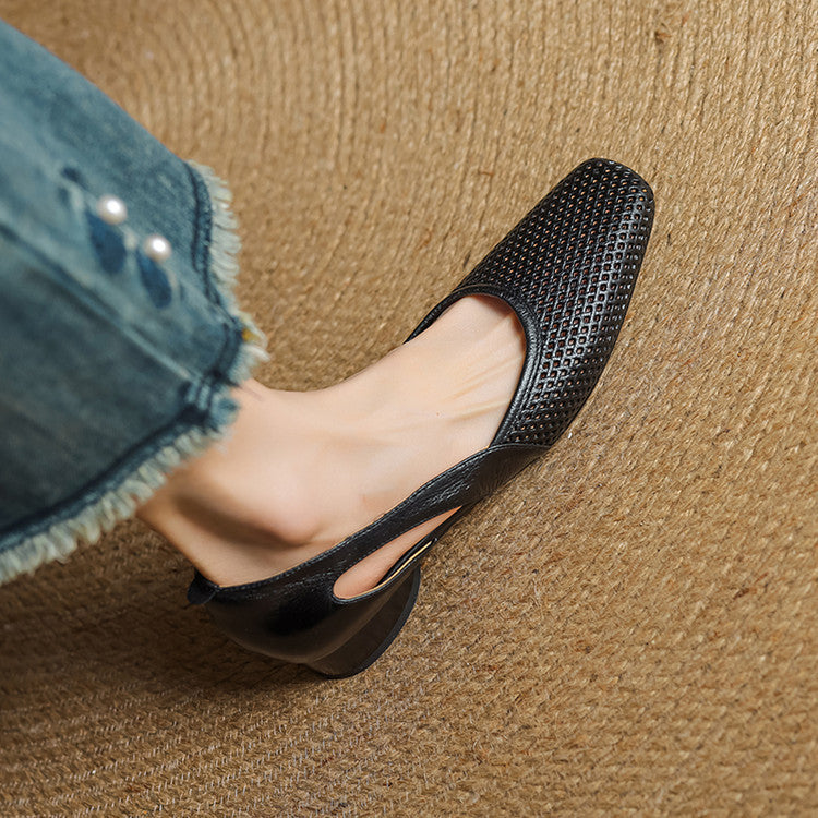 Women's Mesh Leather Heels