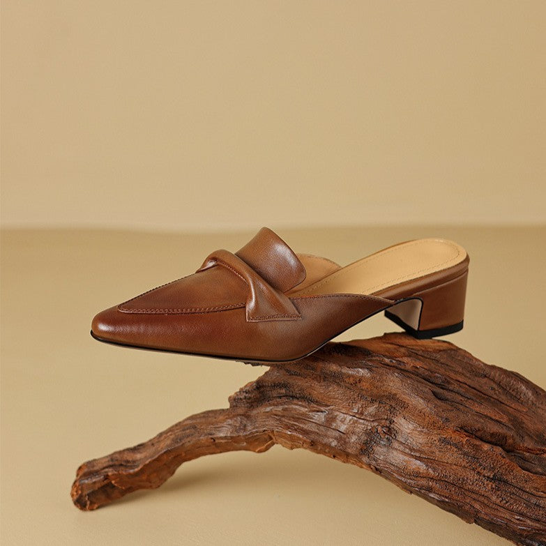 Women's Pointed Leather Mules