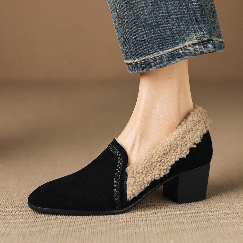 Women's Shearling Leather Heels