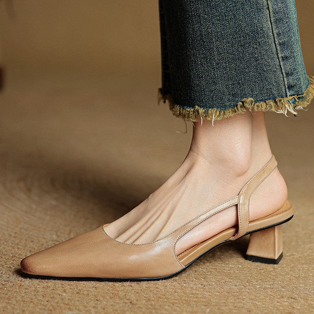 Women's Leather Slingback Pumps