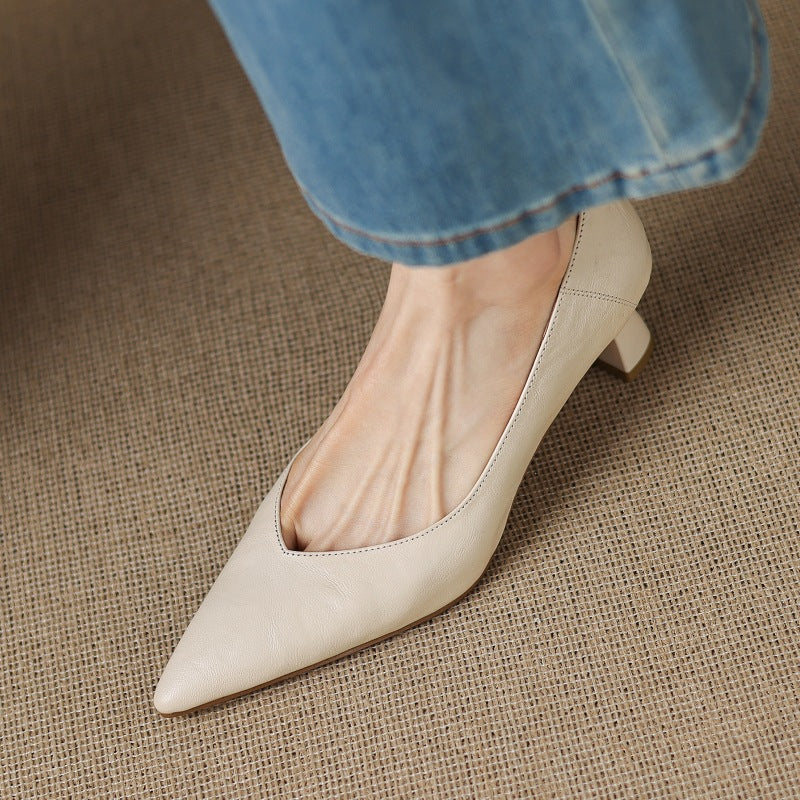 Women's Sculpted Leather Pumps