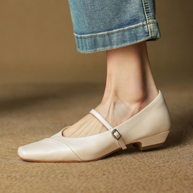Women's Leather Mary Jane Flats