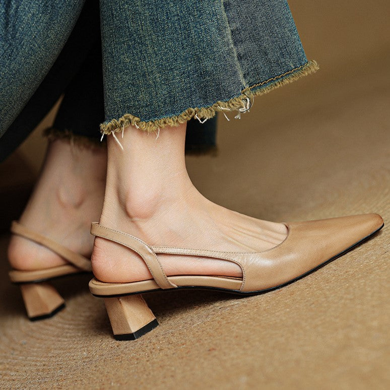 Women's Leather Slingback Pumps