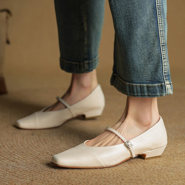 Women's Leather Mary Jane Flats