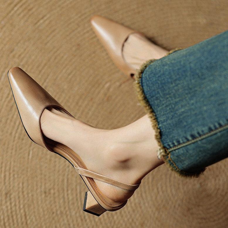 Women's Leather Slingback Pumps