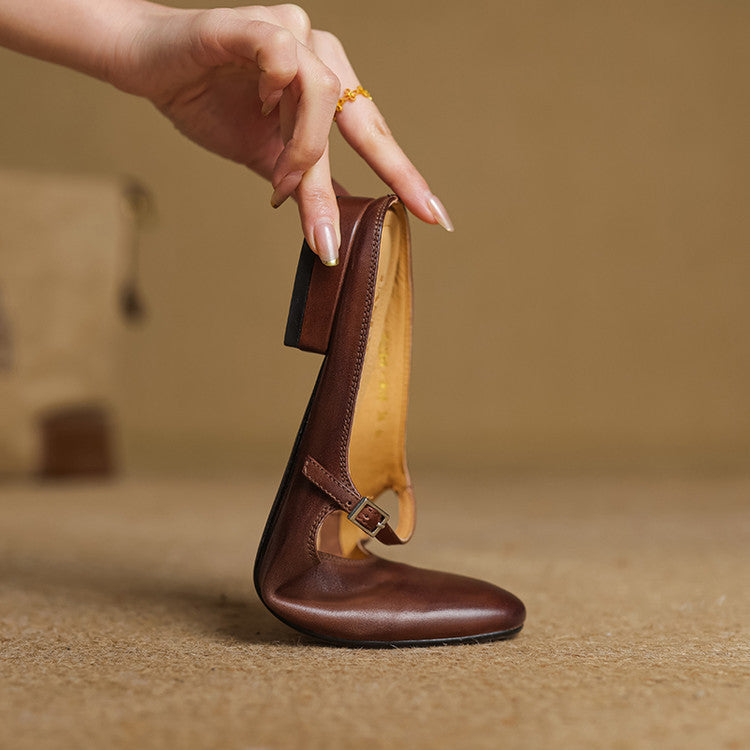 Women's Mary-Jane Leather Mules