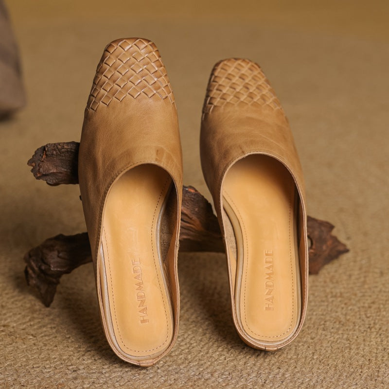 Women's Woven Leather Mules