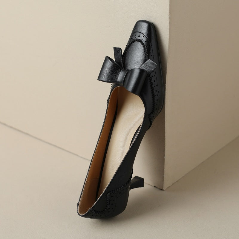 Women's Leather Ribbon Pumps