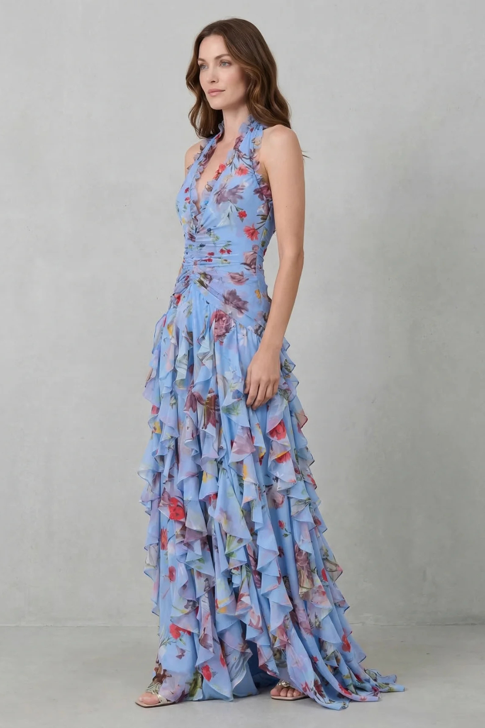 Orvaine™ | Elegant Long Halter Neck Dress