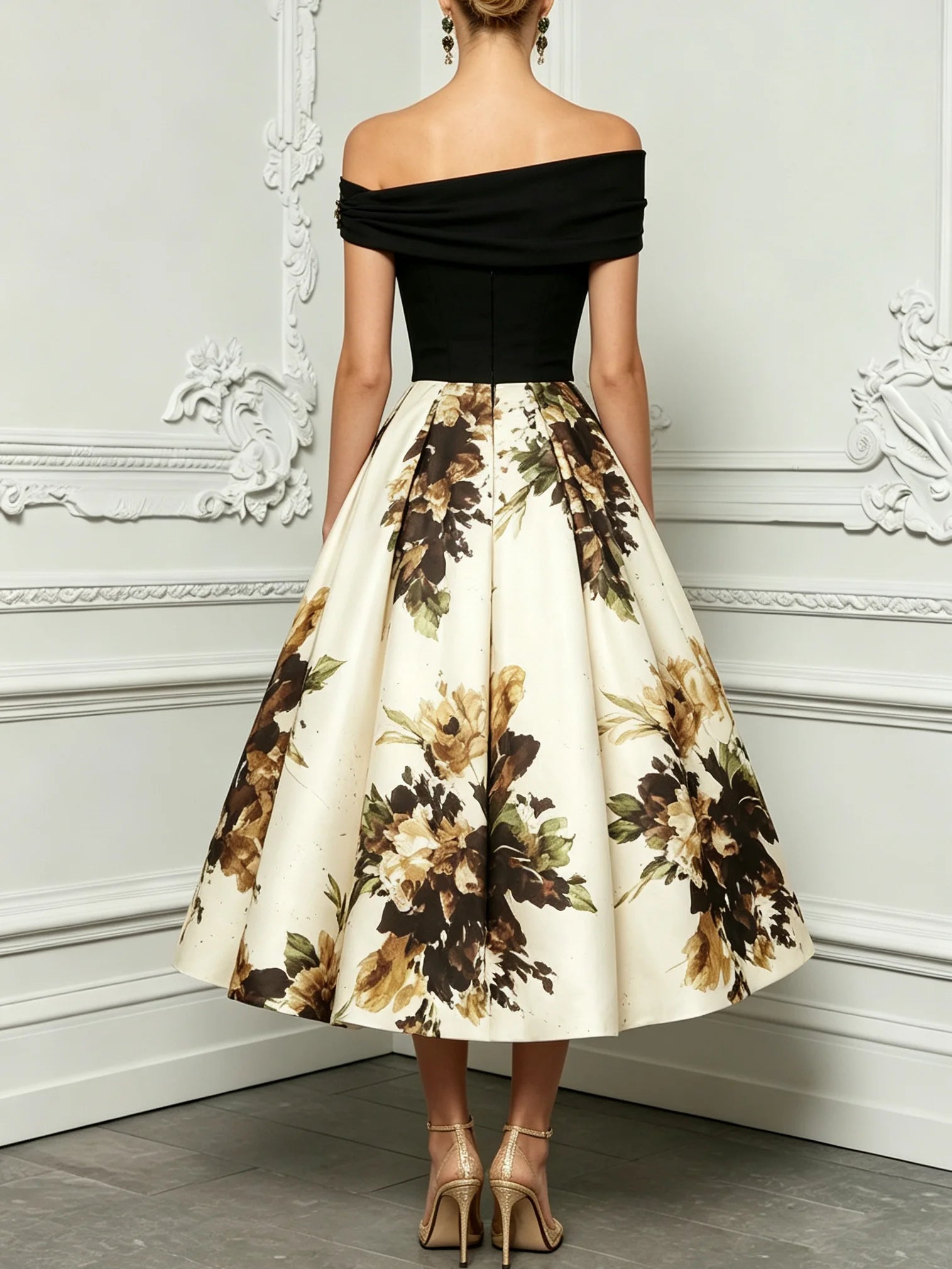 Ondina™ | Off The Shoulder A-Line Midi Dress