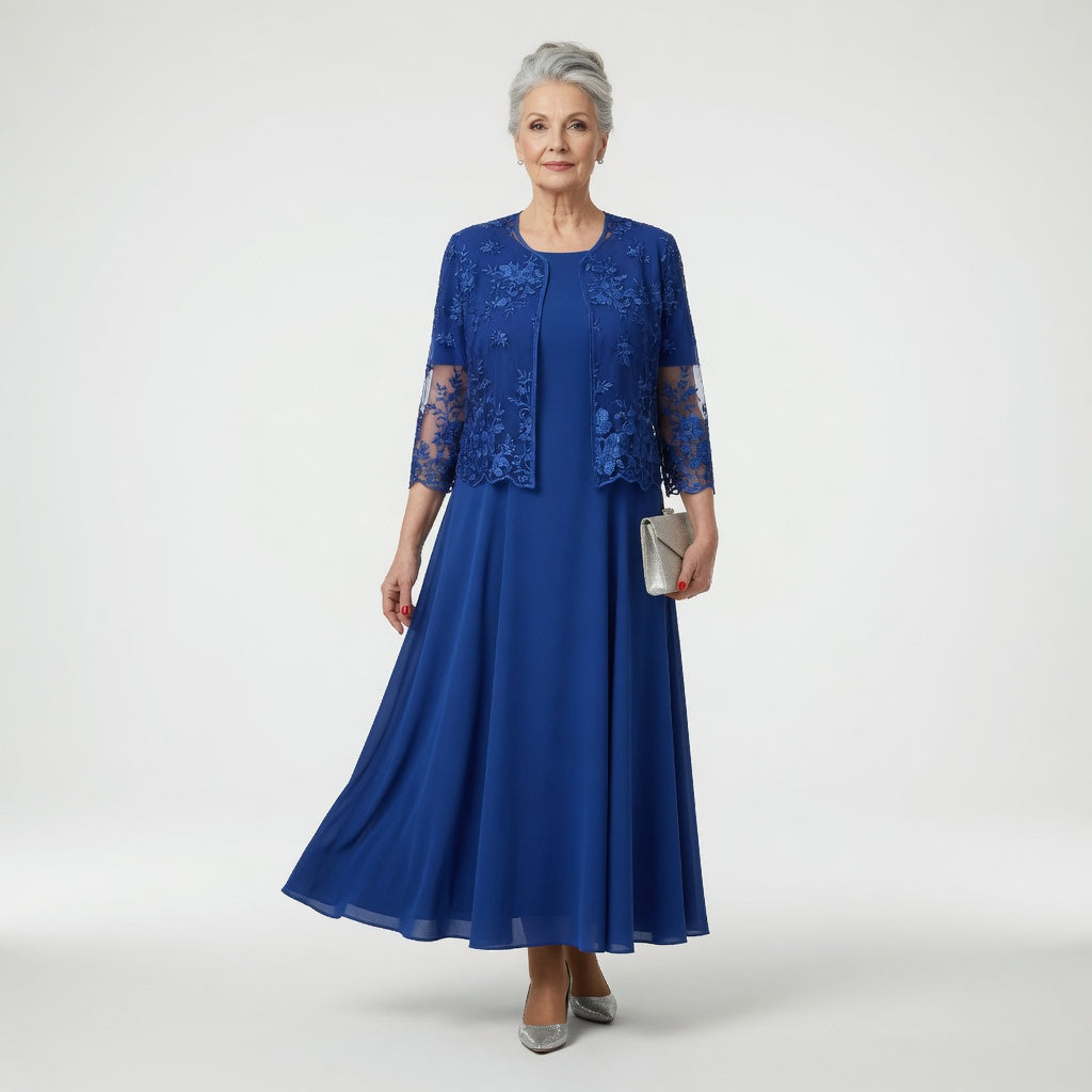 Rosalynn™ | Floral Lace Jacket Maxi Dress