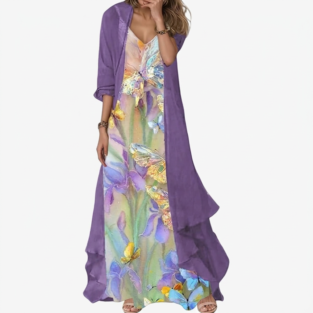 Elegant Maxi Dress Two-Piece Set